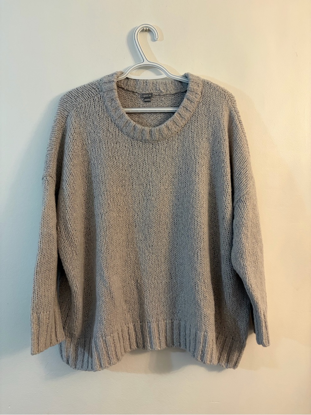 aerie Chunky Knit Crewneck Sweater - Grey